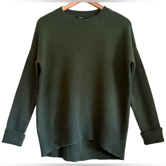 THEORY 100% Cashmere Preppy Oversized Cozy Casual Crewneck Pullover Sweater Sz S - Picture 1 of 9